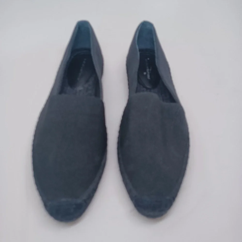 Banana Republic Womens Black Canvas Espadrille Flats Slip‎ On Shoes Size 7
